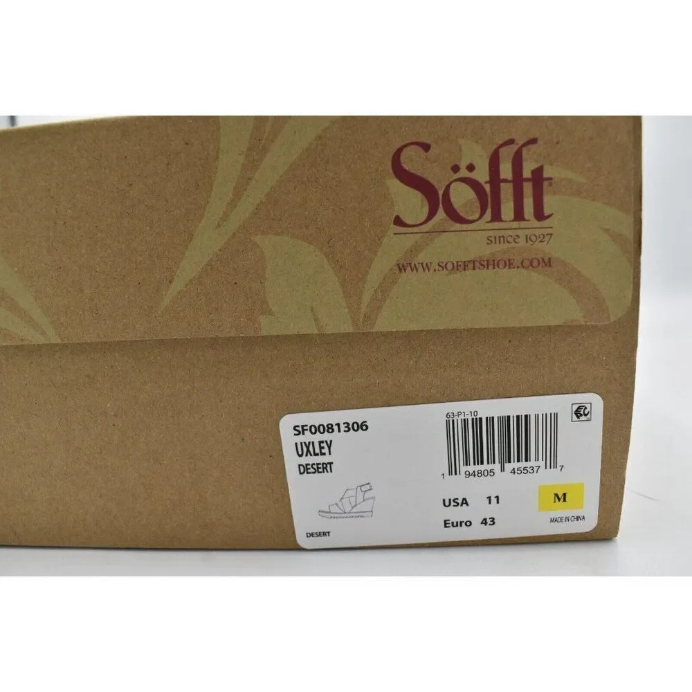 Sofft Womens Size 11 Uxley Desert‎ Suede Platform Wedge Open Toe Sandals Shoes